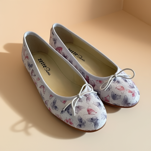 Women's ballet flats white pattern, size EU 37