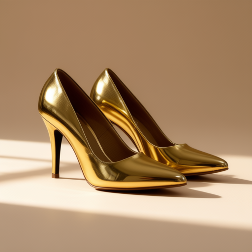 Women's high heels in metallic gold, size EU 39