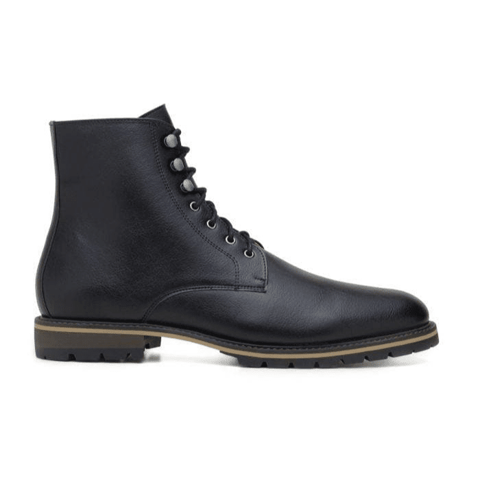 'Robert' vegan men's lace-up boots by Ahimsa - black