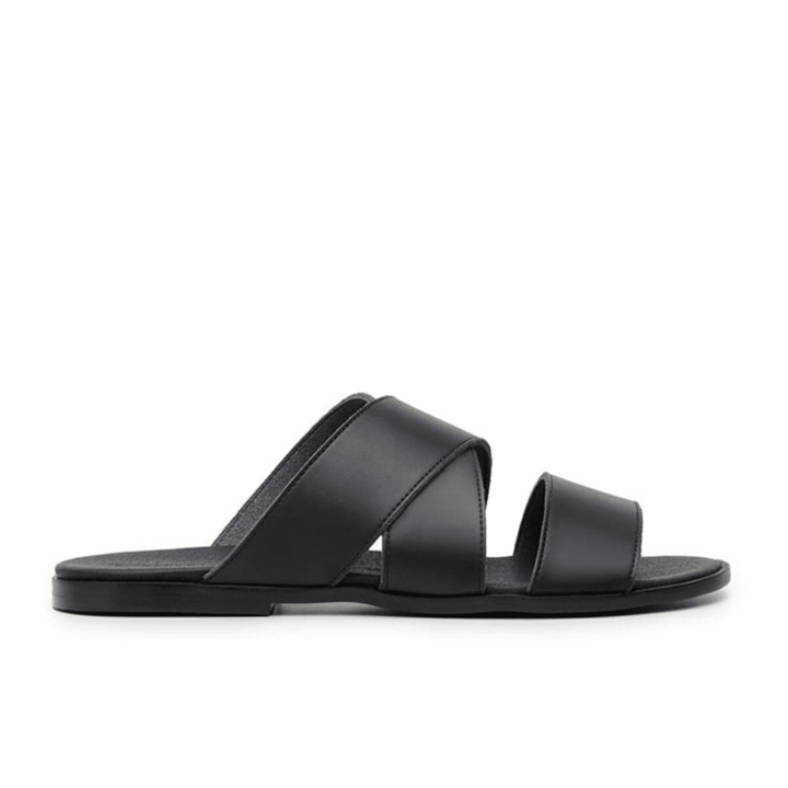 'Rimini' vegan leather men's sandal by Vincente Verde - black