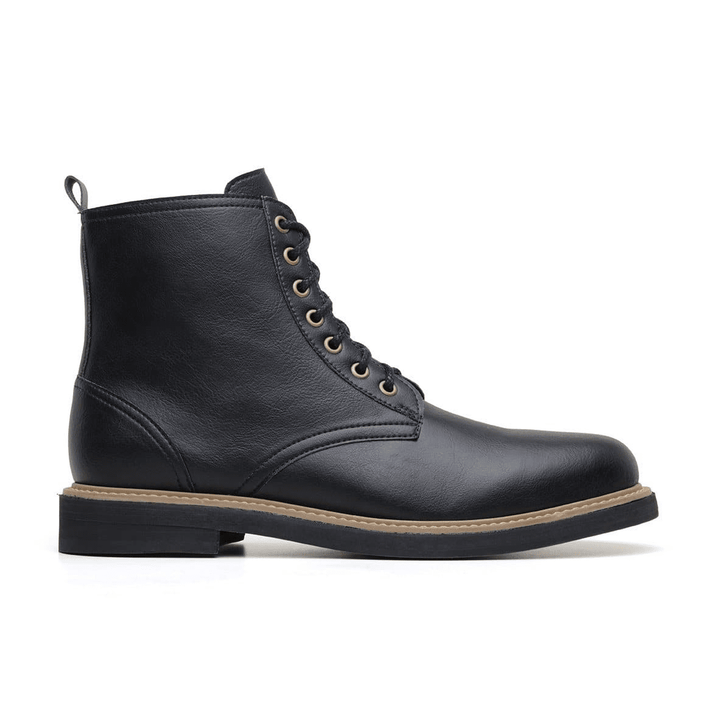 'Standard' classic lace-up boot in high-quality vegan leather by Brave Gentleman - black