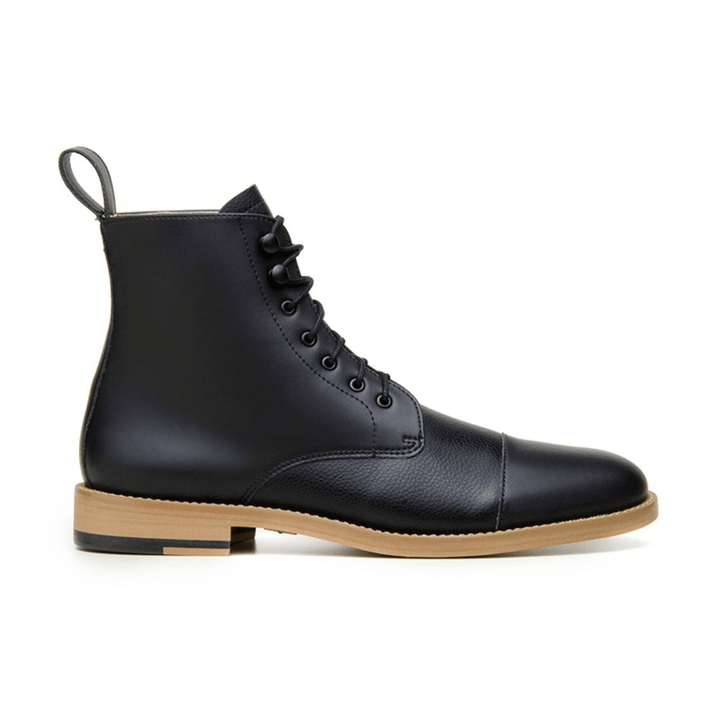 'Daniel' vegan men's lace-up boots by Ahimsa - black