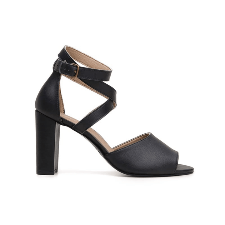 'Tatiana' vegan-leather high-heel by Ahimsa Shoes - black