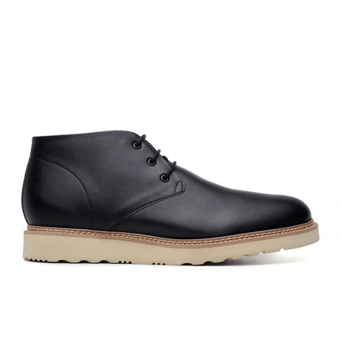 'Ian' Unisex lace-up vegan boots by Ahimsa - black