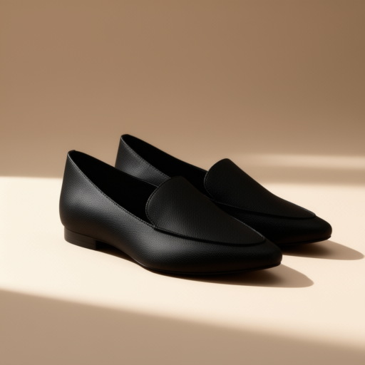 Women's apple leather slip flats, black EU 39