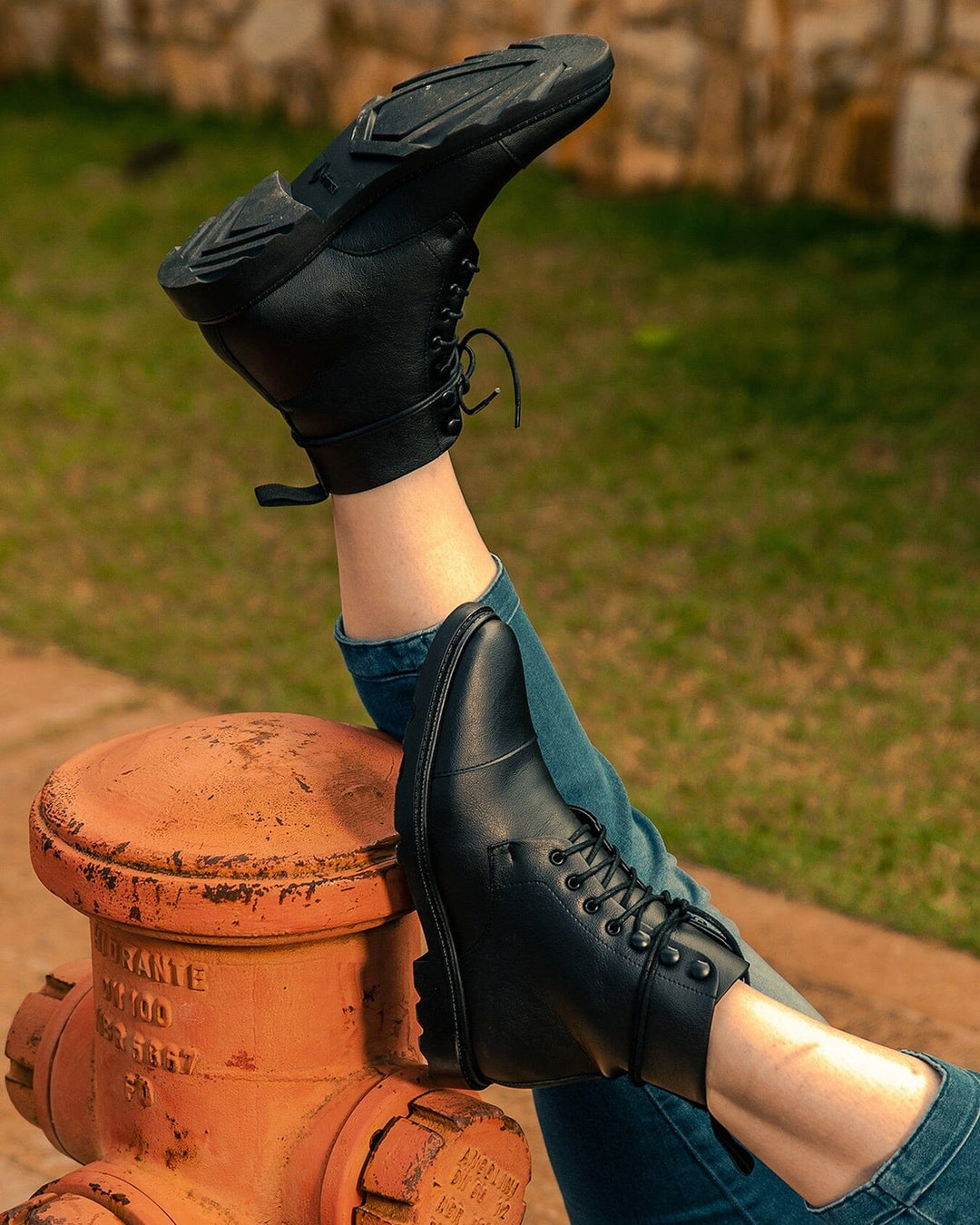 'Work Boot 2.0' Vegan Lace-Up Boot by Ahimsa - Black