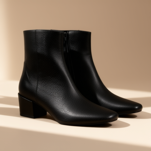 Women's apple leather zipup boots, black EU 39