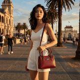 'Clarie' handbag by Zette - burgundy