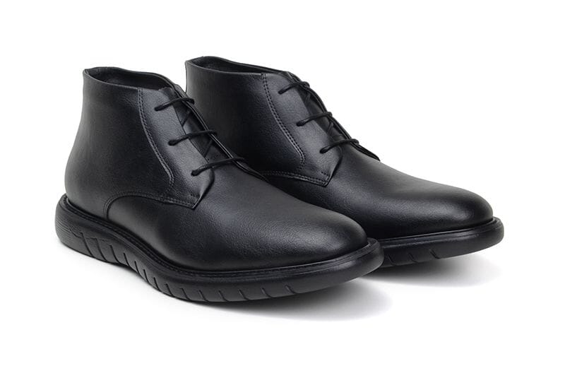 'Liam' men's wide-fit EEE vegan-leather shoe by Ahimsa - black