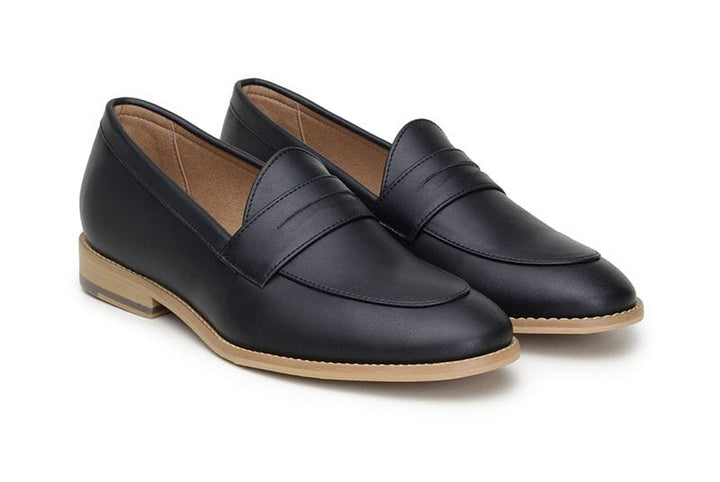 'Irene' EEE Women's Vegan Loafers By Ahimsa - black