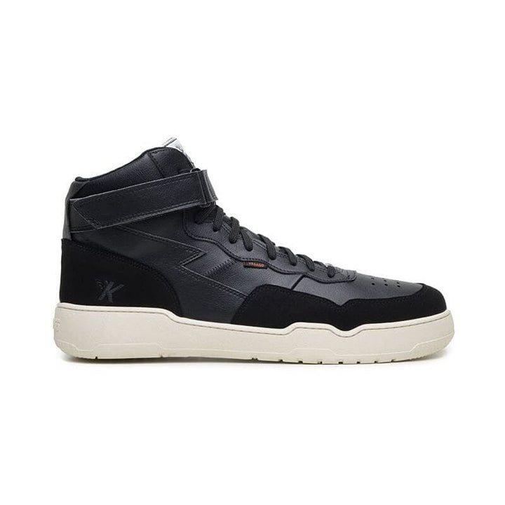 'New Paramount' vegan high-top sneaker by King55 - black with white outsole