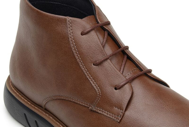 'Liam' men's wide-fit EEE vegan-leather shoe by Ahimsa - cognac