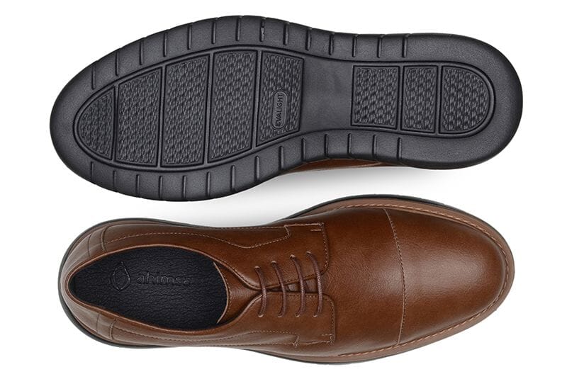 'Jack' men's wide-fit EEE vegan-leather shoe by Ahimsa - cognac