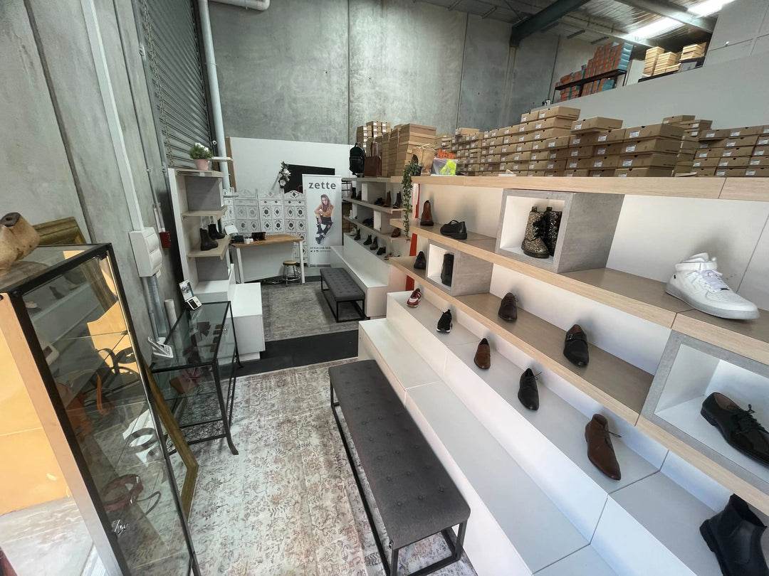 Inside view of the retail space at the Vegan Style warehouse