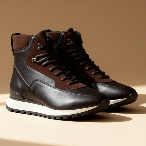 Women's brown high-top sneakers, size EU 37