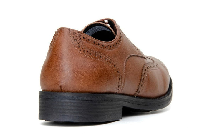 Classic wing-tip vegan leather by Vincente Verde -  cognac - Vegan Style