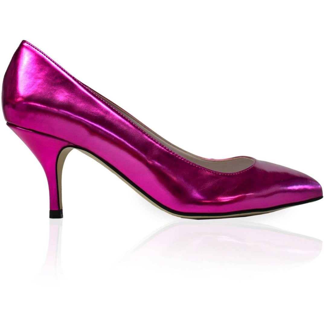 'Leela' Kitten Heels (Fuchsia) by Zette Shoes - Vegan Style