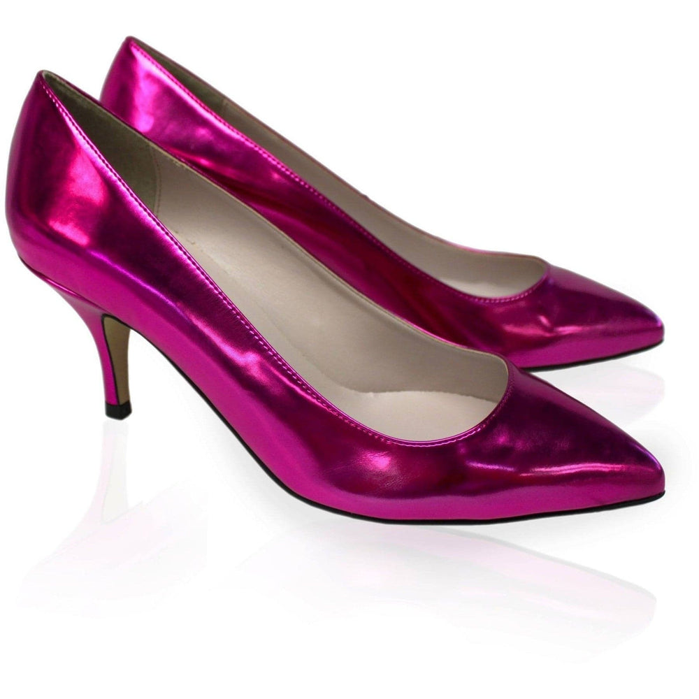 'Leela' Kitten Heels (Fuchsia) by Zette Shoes - Vegan Style