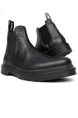 'Brick Lane' matte black vegan Chelsea boot by King55 - Vegan Style