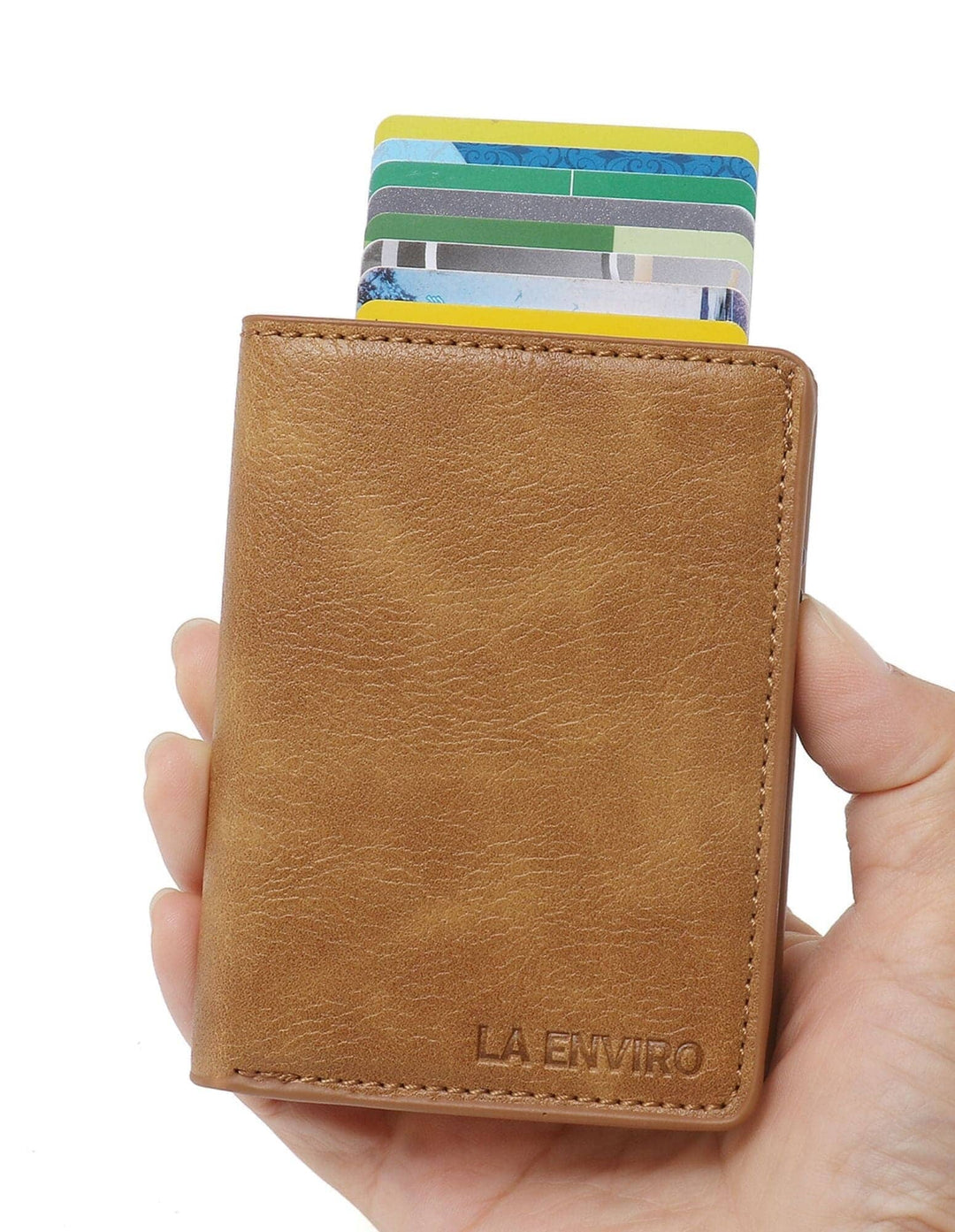 MINIMALIST UNISEX VEGAN LEATHER WALLET I TAN