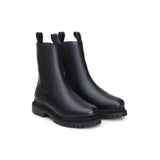 'Chloe' black vegan-leather chelsea boot with chunky sole by Zette Shoes