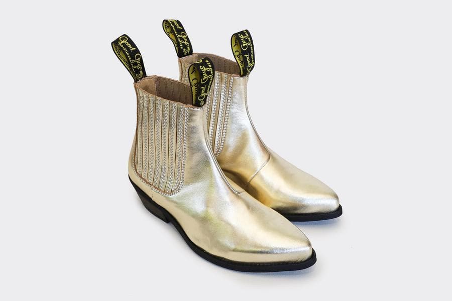 'Duke' Vegan Cowboy Boot by Good Guys Don't Wear Leather - Gold