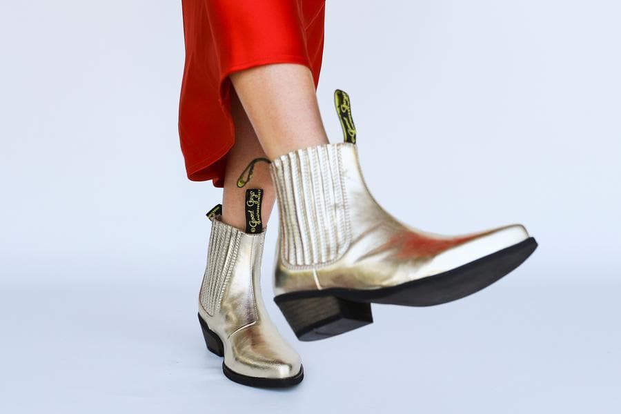 'Duke' Vegan Cowboy Boot by Good Guys Don't Wear Leather - Gold