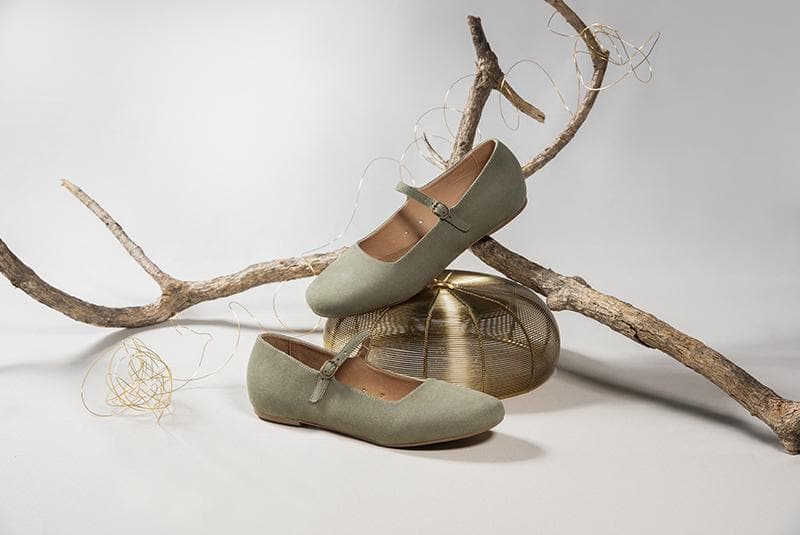 'Gabriella' Vegan-Suede Flats by Ahimsa - Black