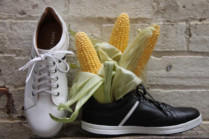 'Ciaran' men's corn-leather 🌽 sneaker by Zette Shoes - white