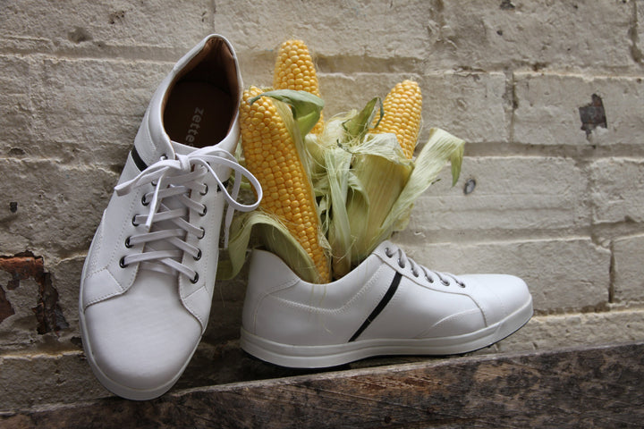 'Ciaran' men's corn-leather 🌽 sneaker by Zette Shoes - white