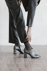 Marnie heeled vegan snakeskin ankle bootie