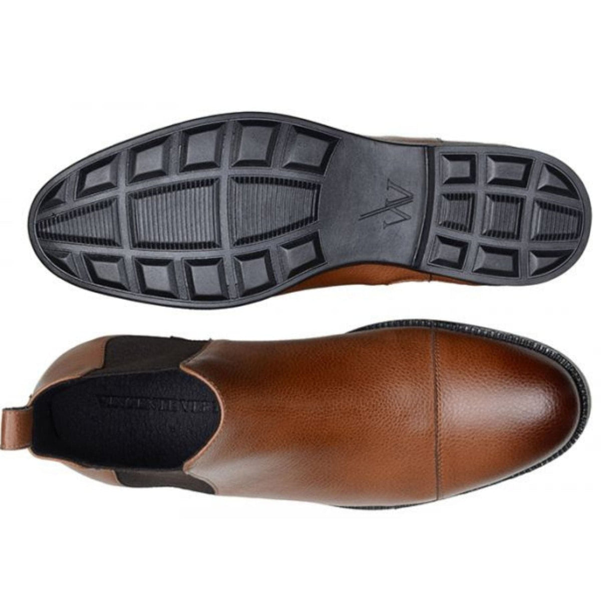 'Terni' classic vegan leather Chelsea boot by Vincente Verde -  cognac