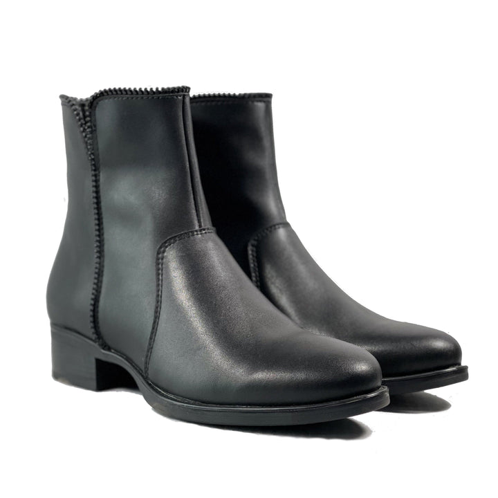 'Amelie' vegan-leather ankle boot by Zette Shoes - black