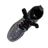 'Billie' Black/Multicolour Glitter vegan combat boots by Zette Shoes - Vegan Style