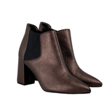 'Rachel' vegan-leather Chelsea bootie by Zette Shoes - bronze