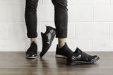 'Caspar' - men's vegan sneaker by Zette Shoes - black with white sole - Vegan Style