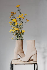 'Lisa' vegan-leather Chelsea bootie by Zette Shoes - taupe - Vegan Style