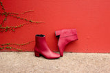 'Jacqui' vegan-leather ankle boot by Zette Shoes - burgundy
