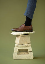 'Laurent' - cap-toe classic vegan oxford in chestnut by Zette Shoes - Vegan Style