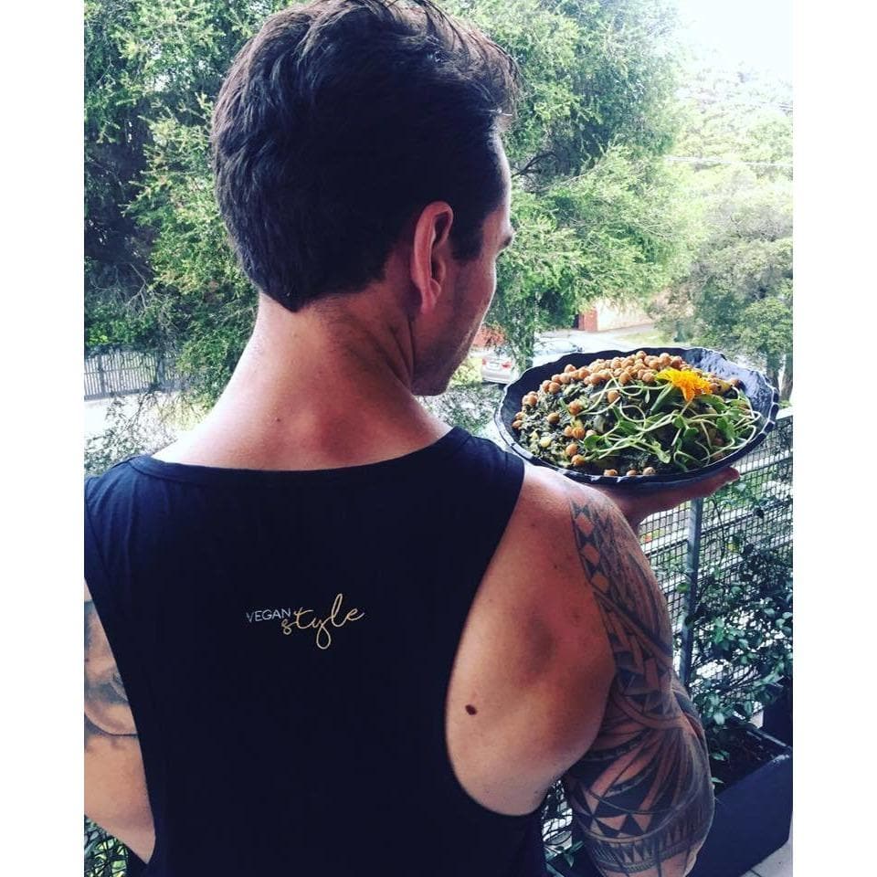 Vegan Style Men's Tank Top in navy - Vegan Style